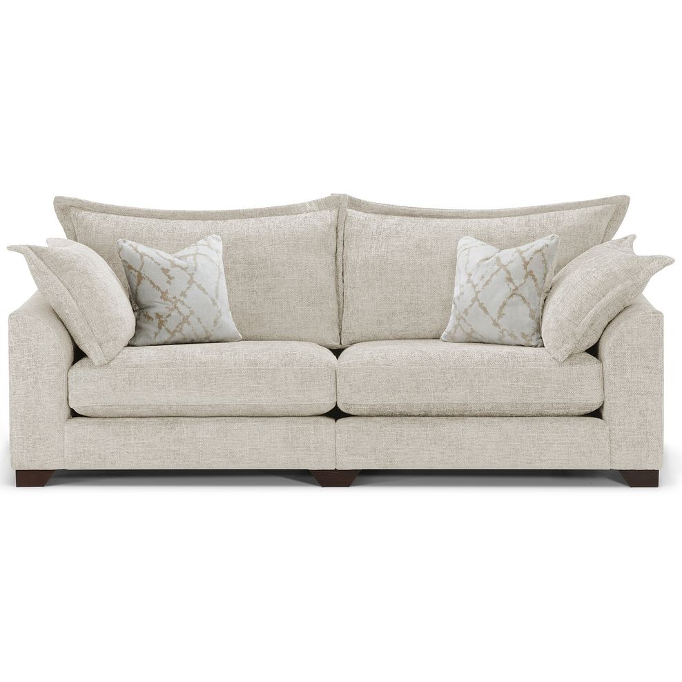 Dewsbury 4 Seater Sofa in Milo Cream Fabric with Natural Scatter Cushions 2