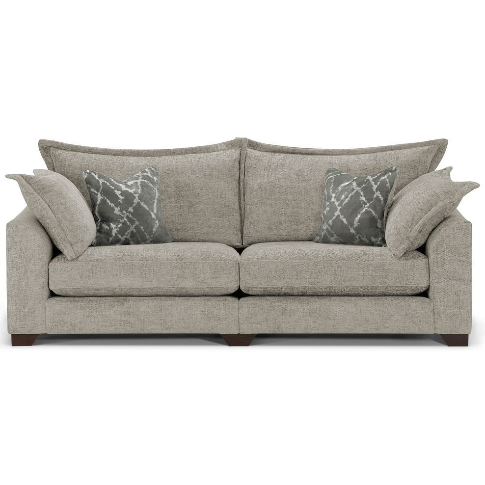 Dewsbury 4 Seater Sofa in Milo Mink Fabric with Mink Scatter Cushions 2