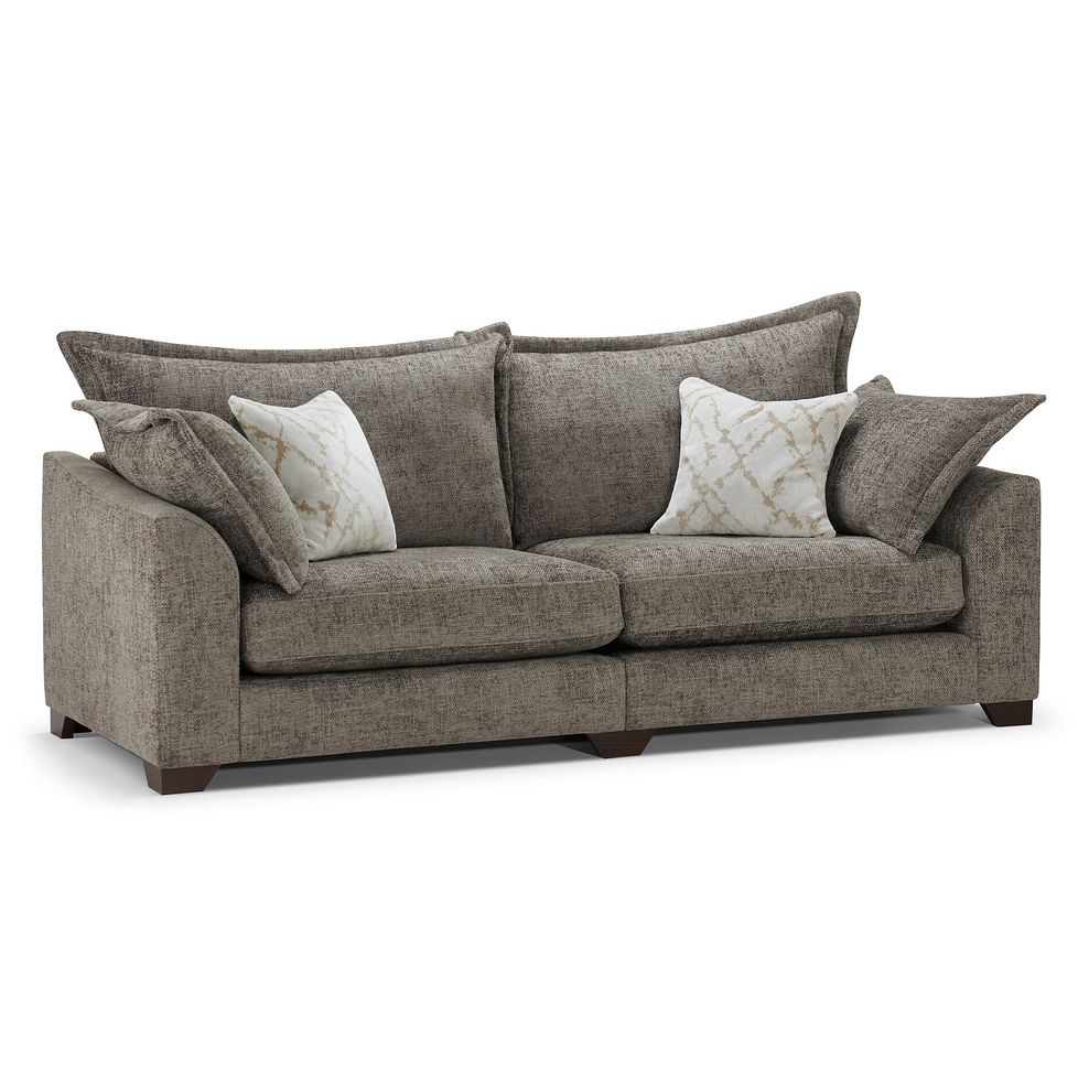 Dewsbury 4 Seater Sofa in Milo Mocha Fabric with Natural Scatter Cushions 3