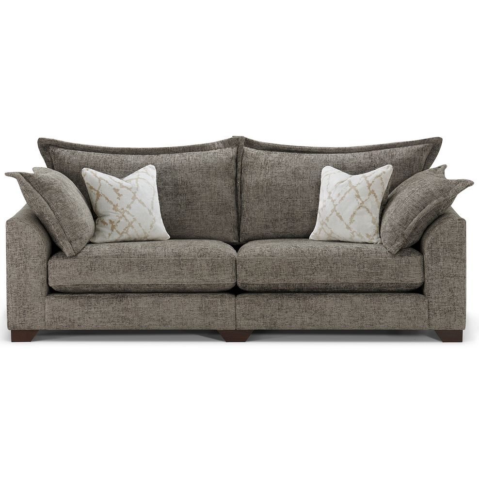 Dewsbury 4 Seater Sofa in Milo Mocha Fabric with Natural Scatter Cushions 4