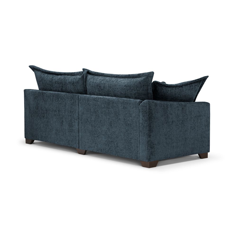 Dewsbury 4 Seater Sofa in Milo Navy Fabric with Silver Scatter Cushions 2