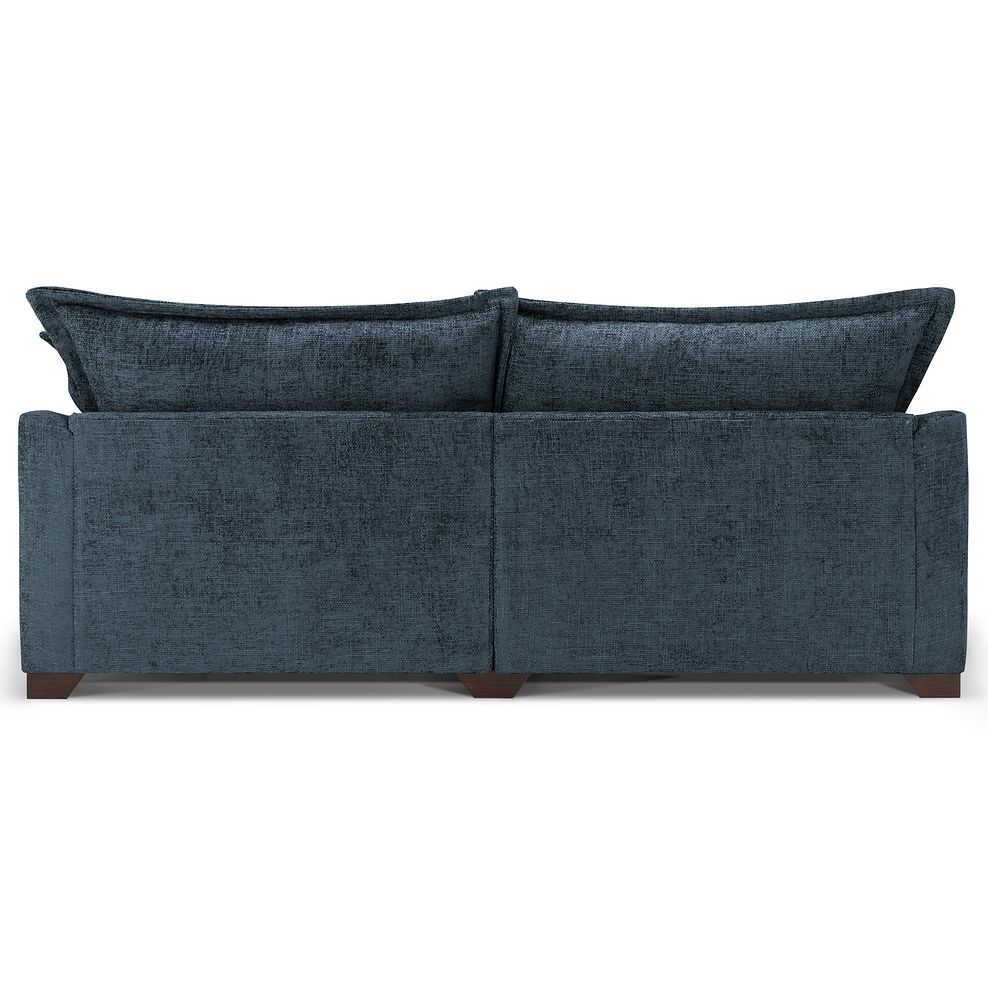 Dewsbury 4 Seater Sofa in Milo Navy Fabric with Silver Scatter Cushions 3