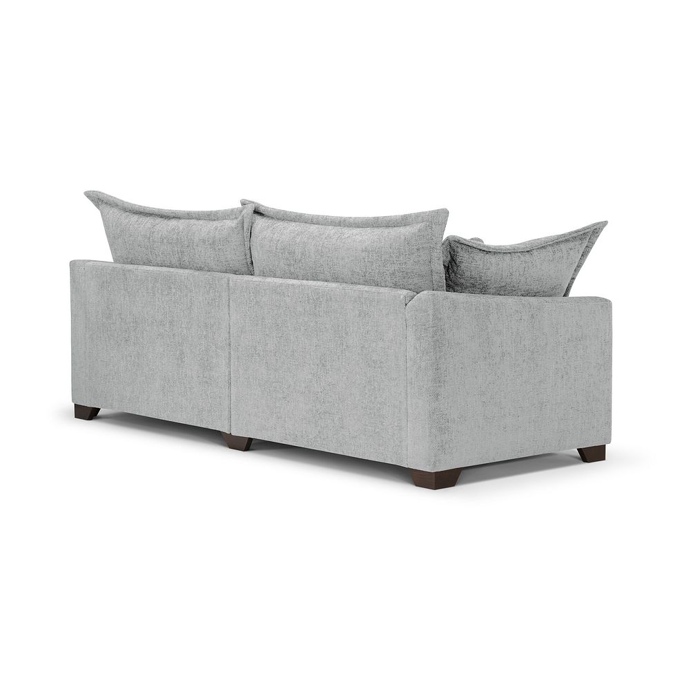 Dewsbury 4 Seater Sofa in Milo Silver Fabric with Silver Scatter Cushions 5