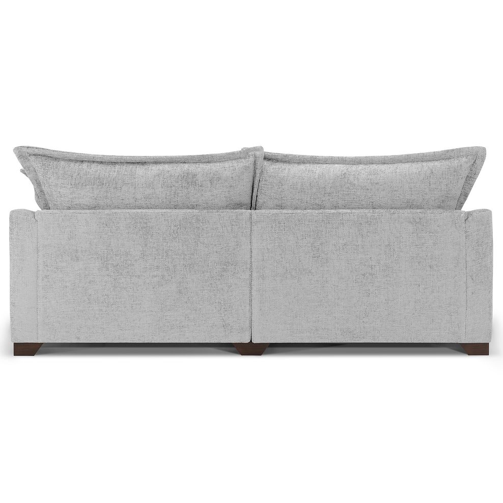 Dewsbury 4 Seater Sofa in Milo Silver Fabric with Silver Scatter Cushions 4