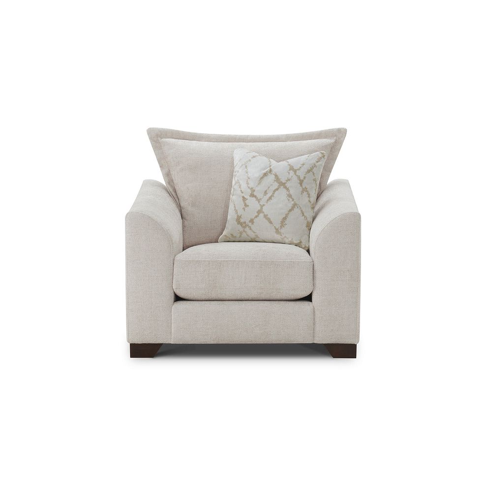 Dewsbury Armchair in Milo Cream Fabric with Natural Scatter Cushion 4