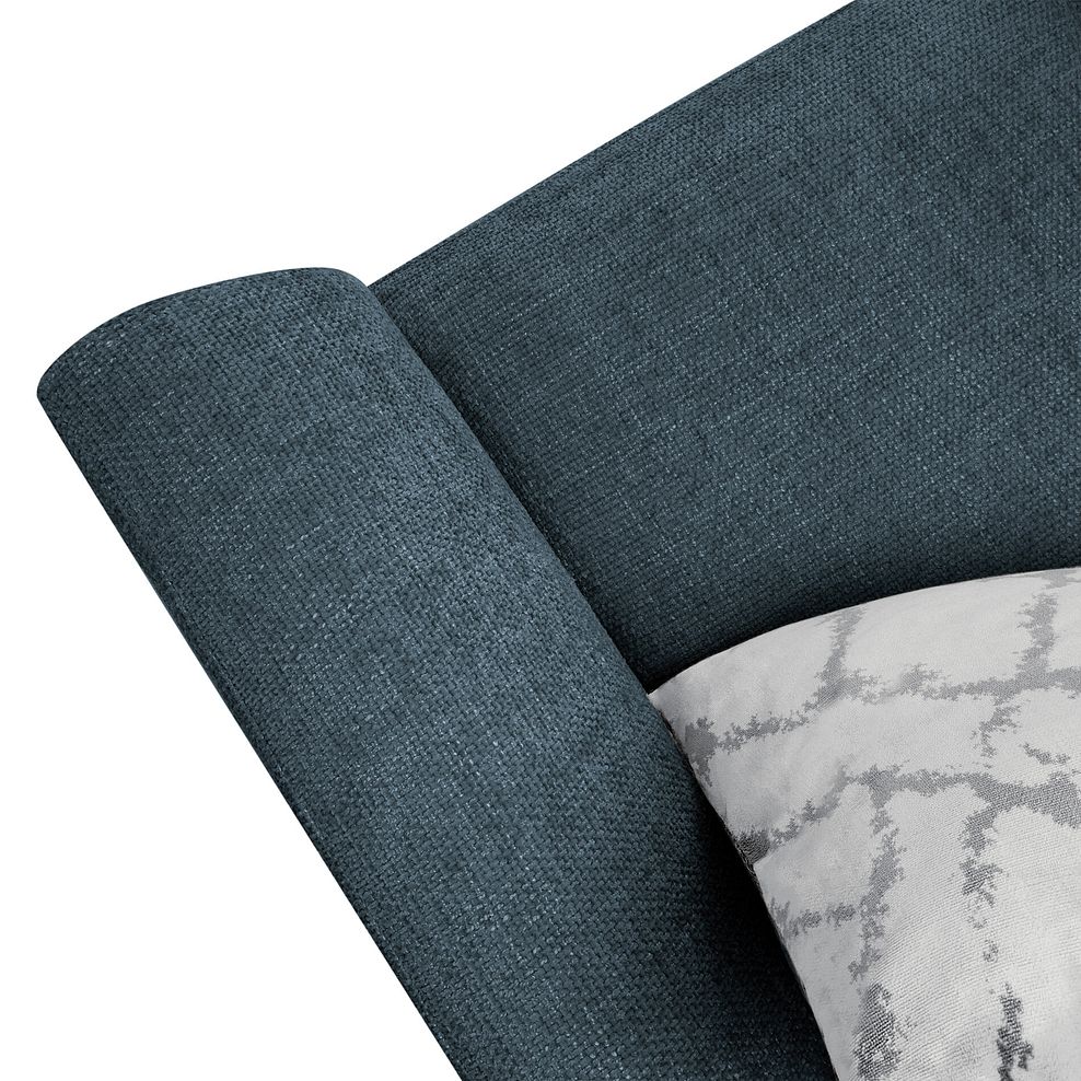 Dewsbury Armchair in Milo Navy Fabric with Silver Scatter Cushion 7