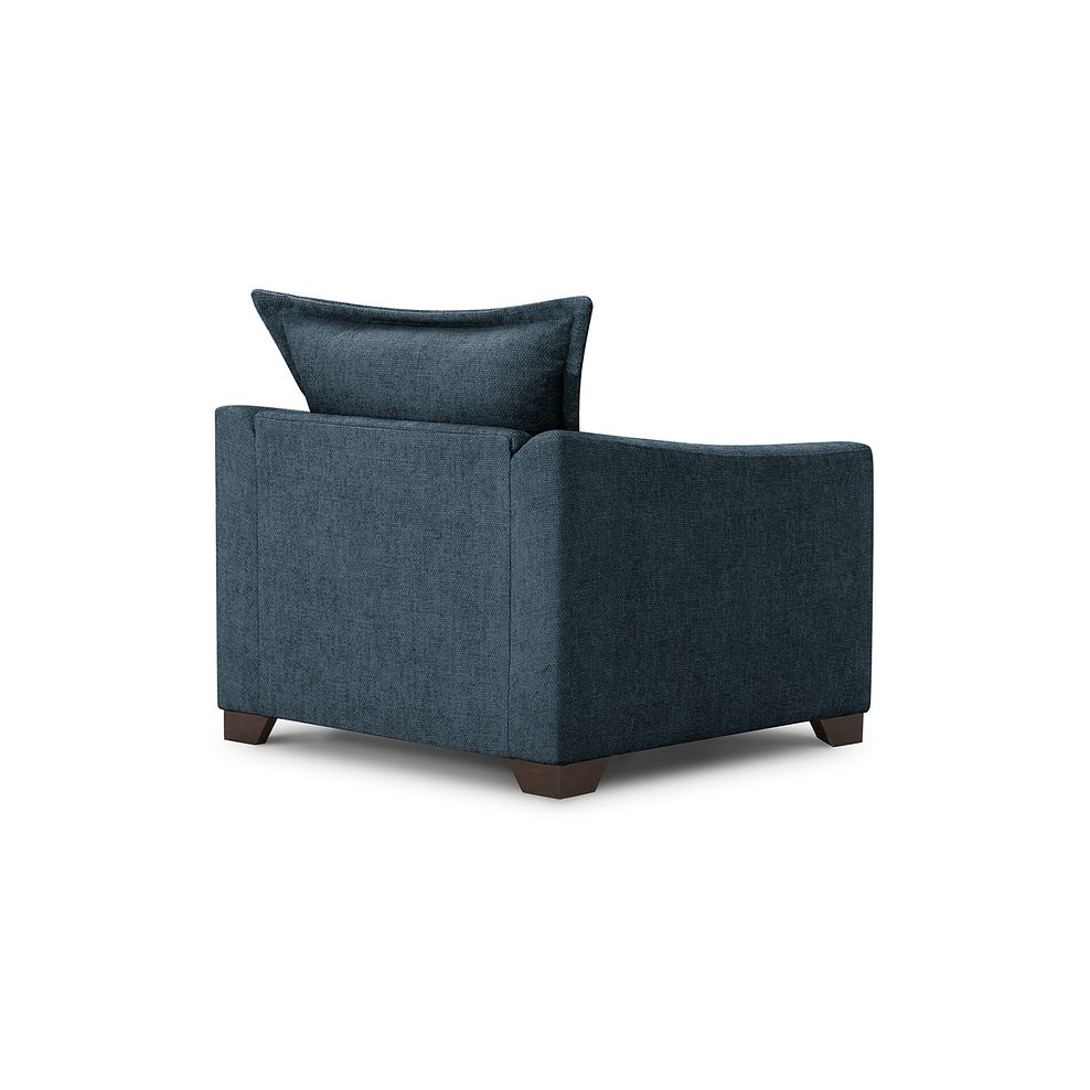 Dewsbury Armchair in Milo Navy Fabric with Silver Scatter Cushion 4