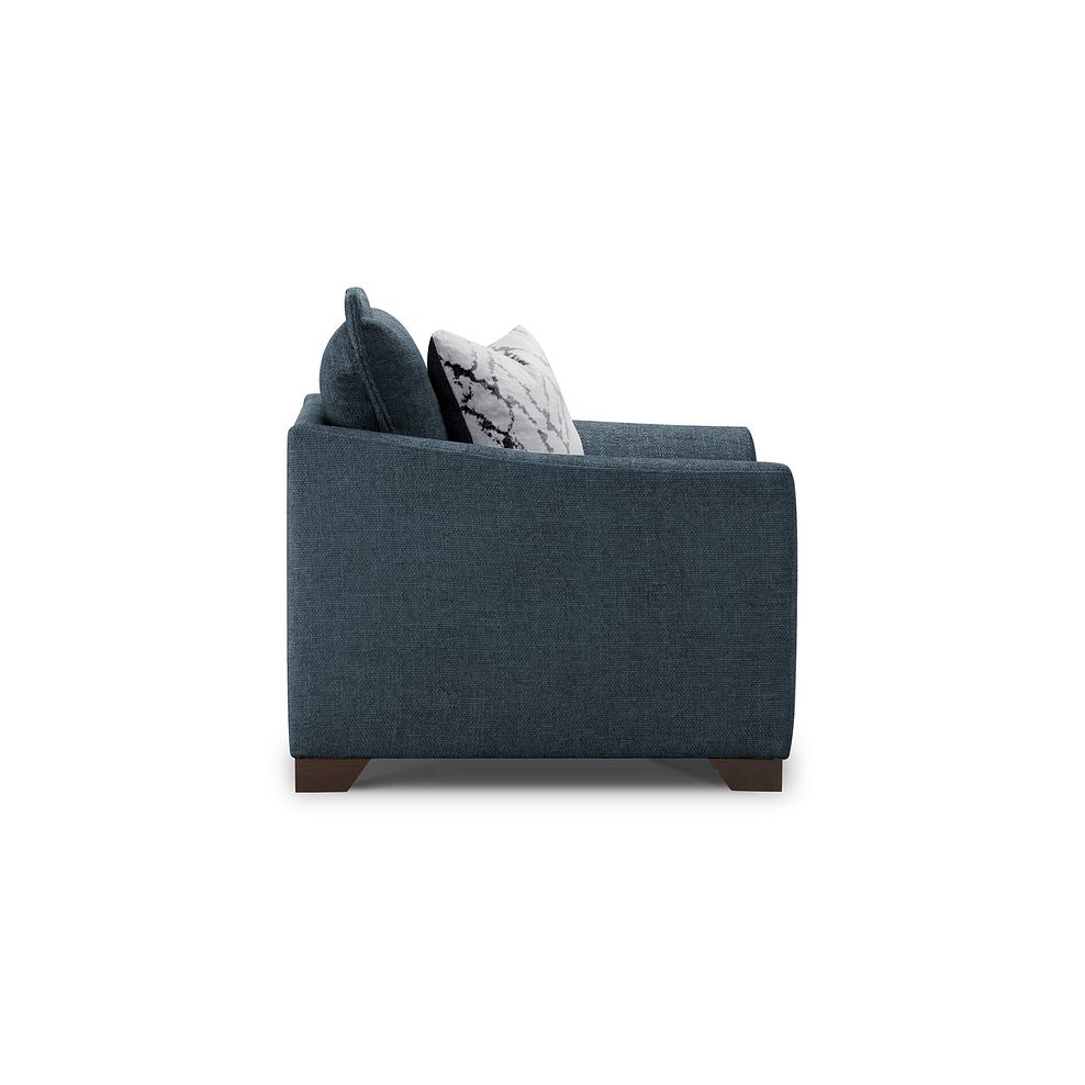 Dewsbury Armchair in Milo Navy Fabric with Silver Scatter Cushion 3