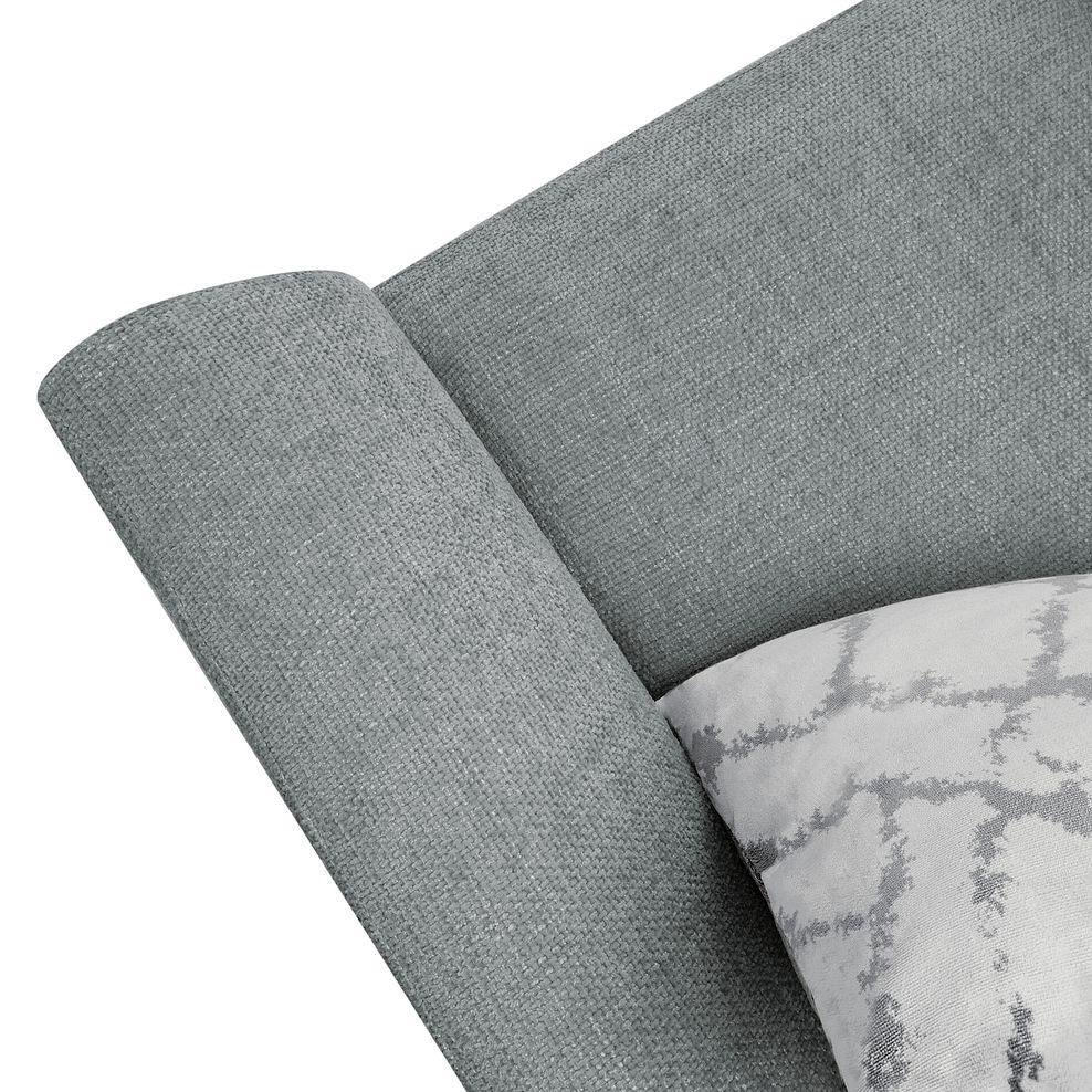 Dewsbury Armchair in Milo Pewter Fabric with Silver Scatter Cushion 7