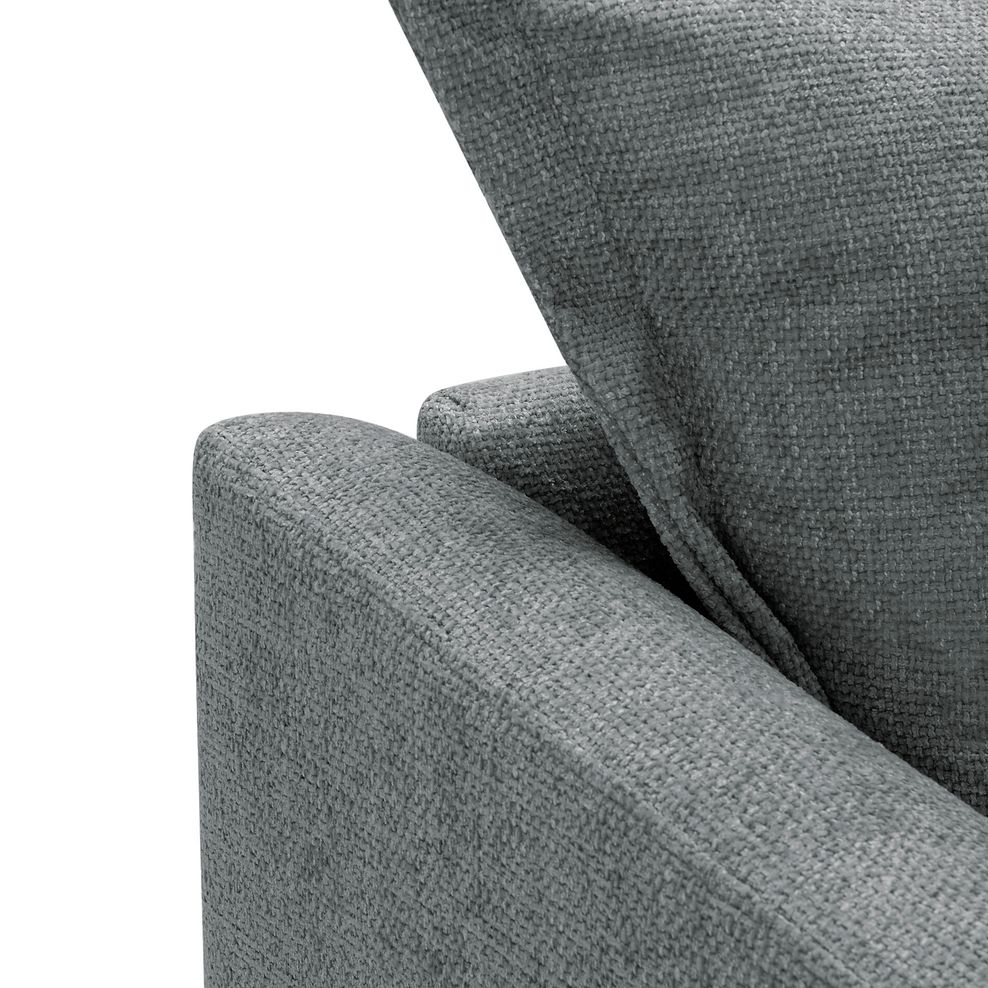 Dewsbury Armchair in Milo Pewter Fabric with Silver Scatter Cushion 8