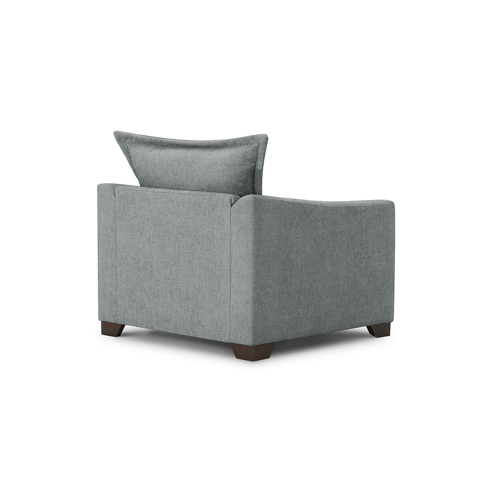 Dewsbury Armchair in Milo Pewter Fabric with Silver Scatter Cushion 4