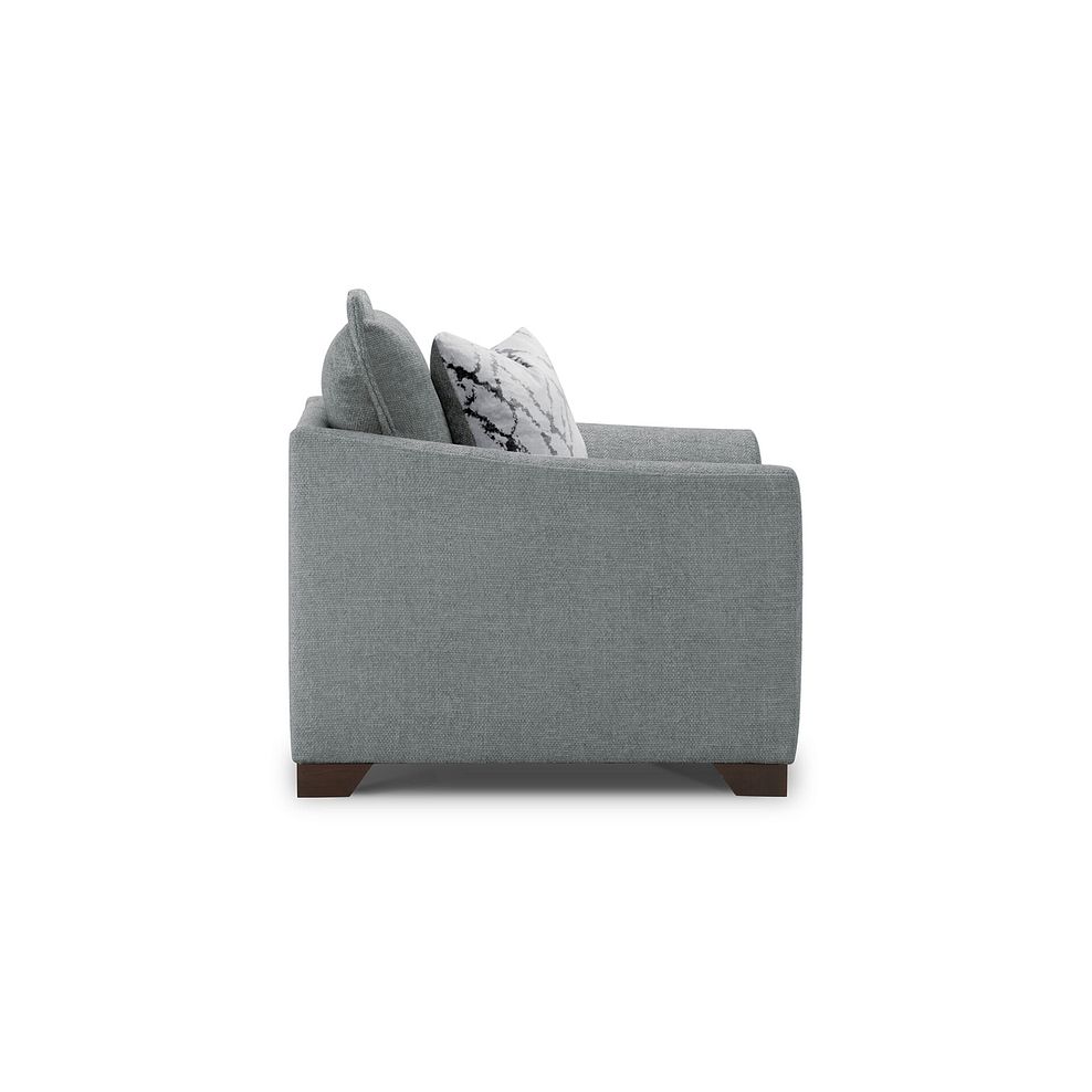 Dewsbury Armchair in Milo Pewter Fabric with Silver Scatter Cushion 3