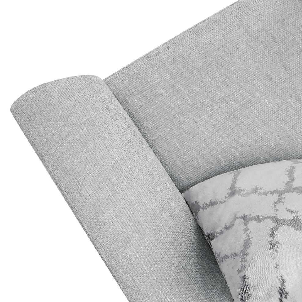 Dewsbury Armchair in Milo Silver Fabric with Silver Scatter Cushion 7