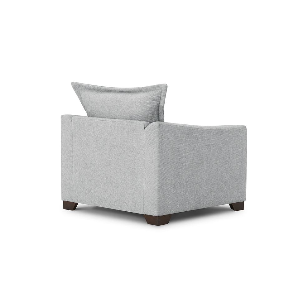 Dewsbury Armchair in Milo Silver Fabric with Silver Scatter Cushion 4