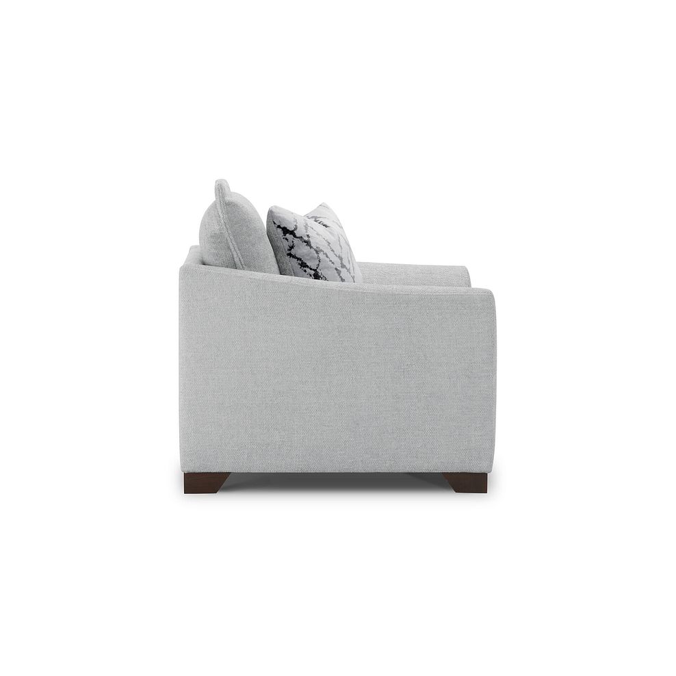 Dewsbury Armchair in Milo Silver Fabric with Silver Scatter Cushion 3