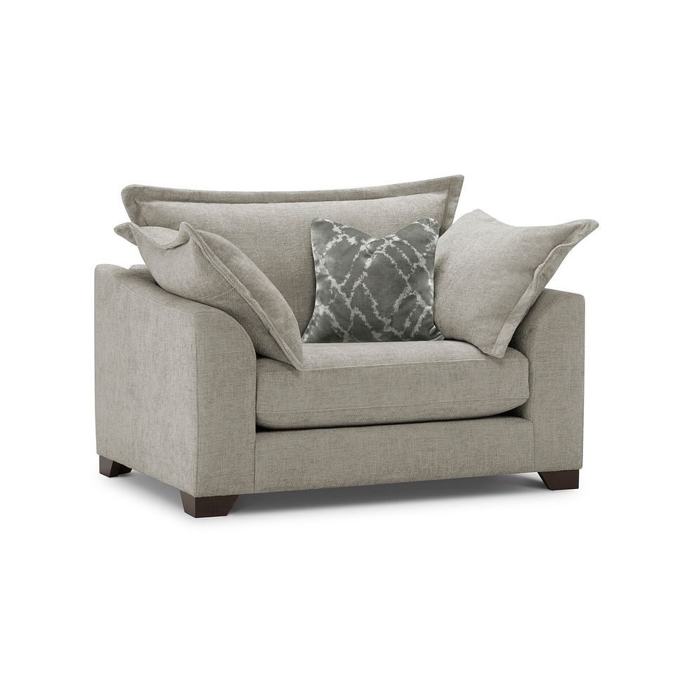 Dewsbury Loveseat in Milo Mink Fabric with Mink Scatter Cushions 1