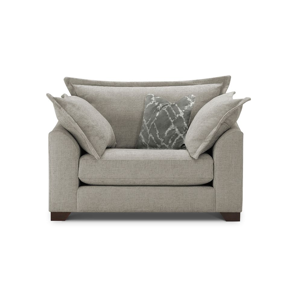 Dewsbury Loveseat in Milo Mink Fabric with Mink Scatter Cushions 2