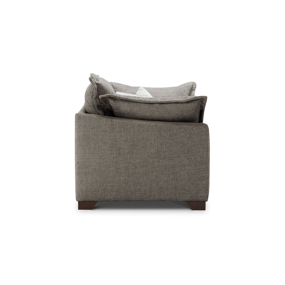 Dewsbury Loveseat in Milo Mocha Fabric with Natural Scatter Cushions 3