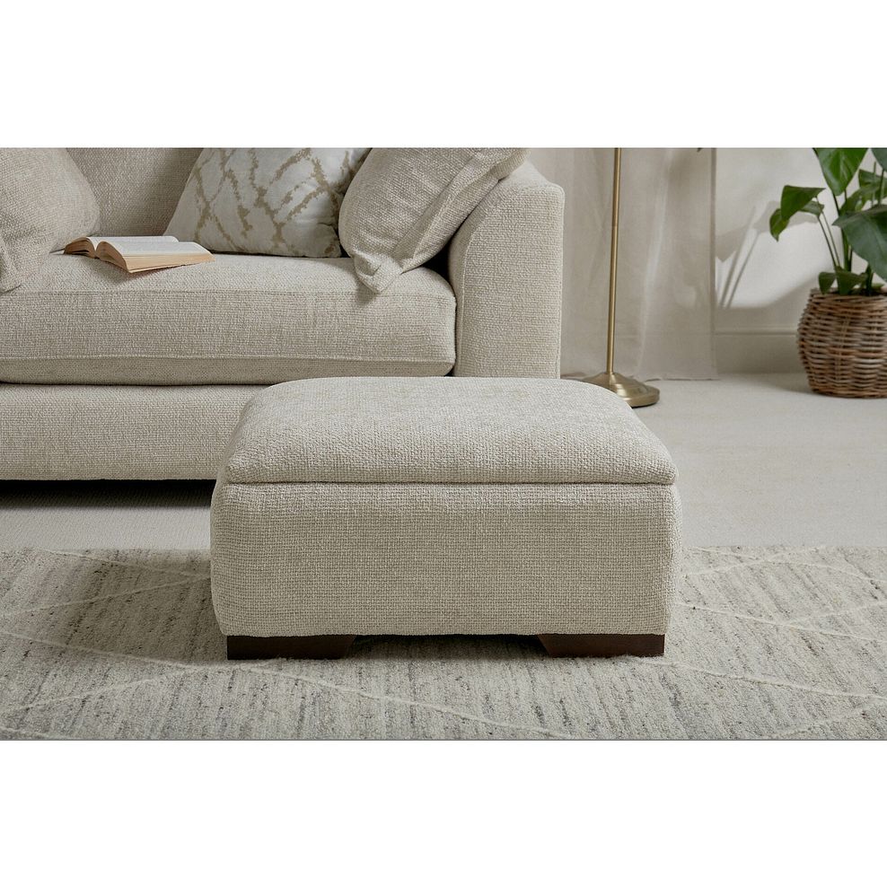 Dewsbury Storage Footstool in Milo Cream Fabric 1