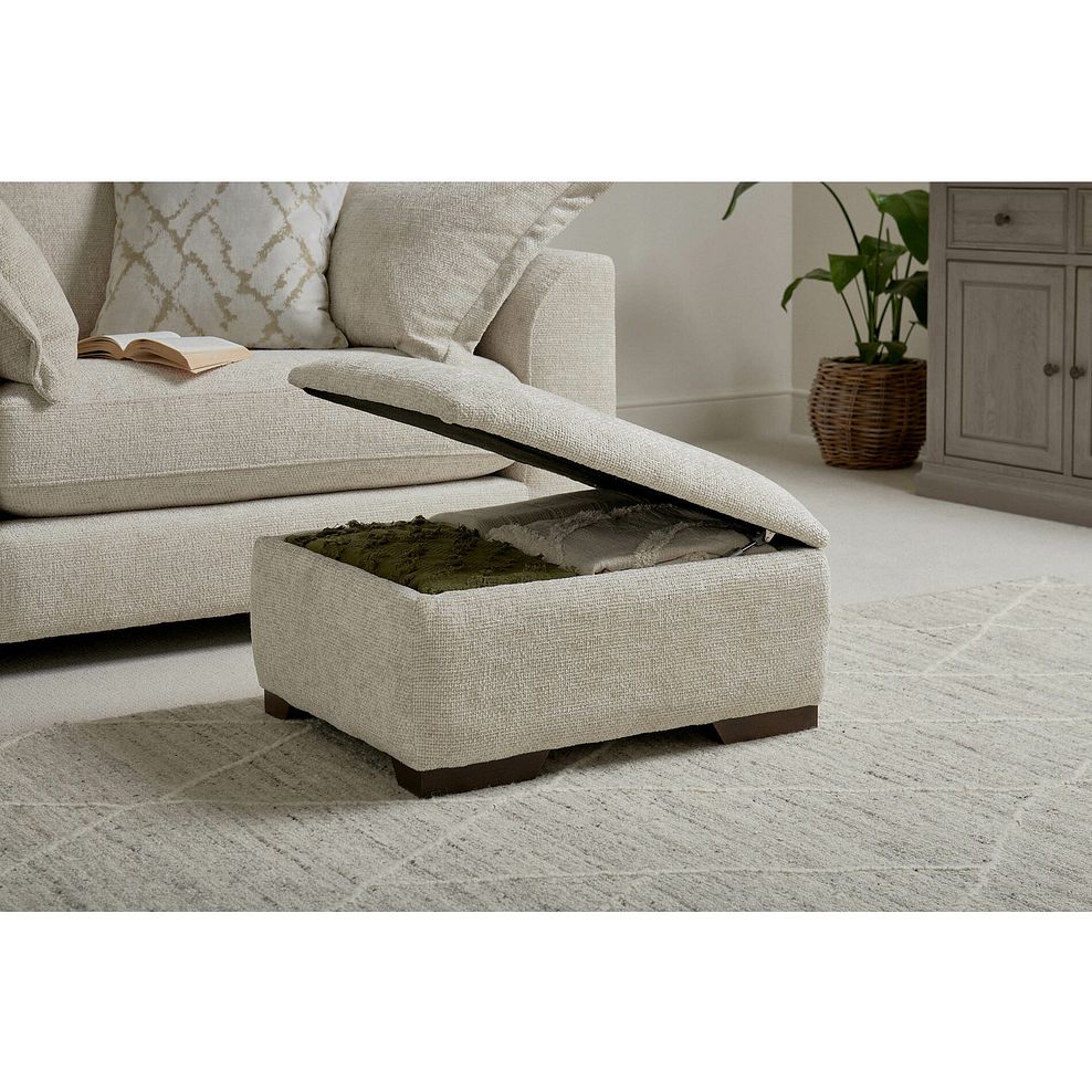 Dewsbury Storage Footstool in Milo Cream Fabric 2