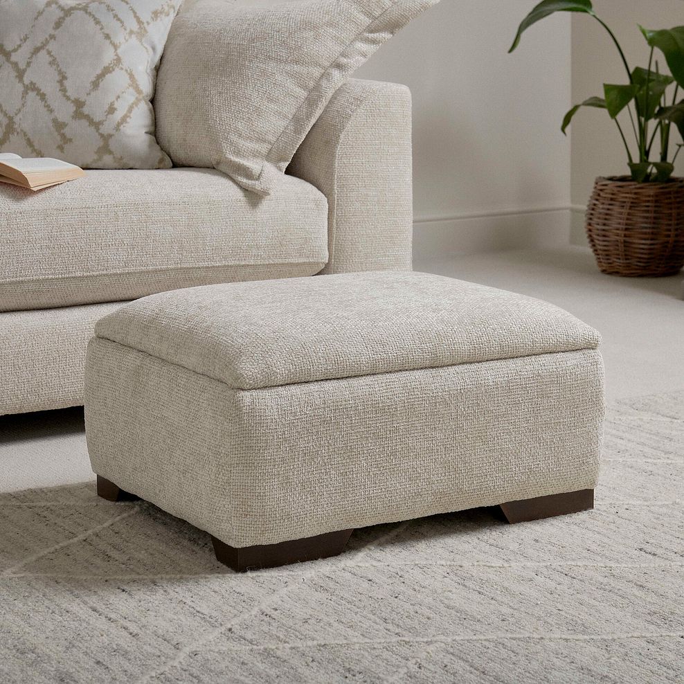 Dewsbury Storage Footstool in Milo Cream Fabric 2