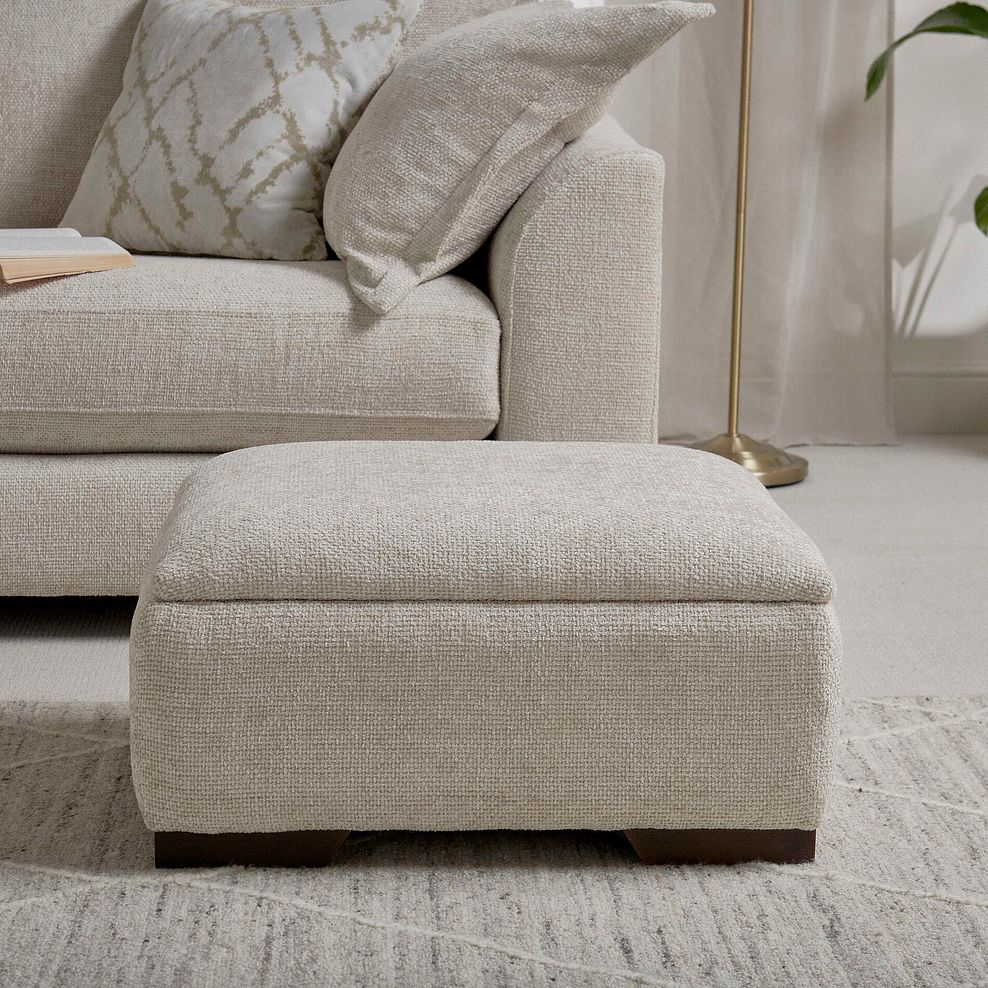 Dewsbury Storage Footstool in Milo Cream Fabric 3