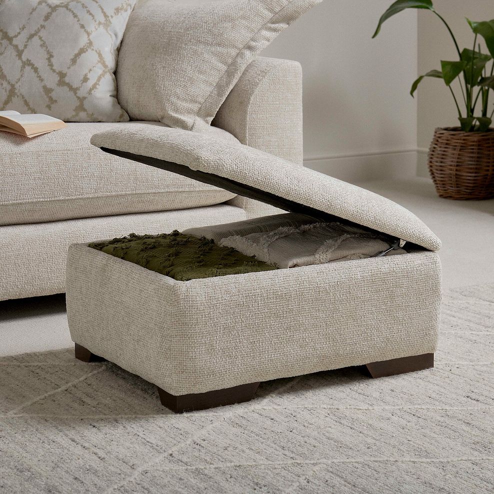 Dewsbury Storage Footstool in Milo Cream Fabric 1
