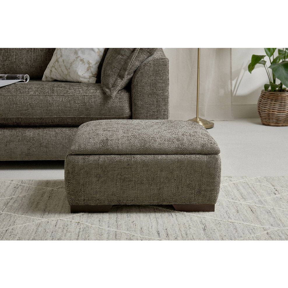 Dewsbury Storage Footstool in Milo Mocha Fabric 1