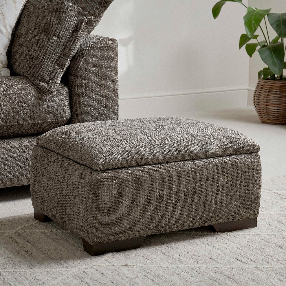 Dewsbury Storage Footstool in Milo Mocha Fabric 1