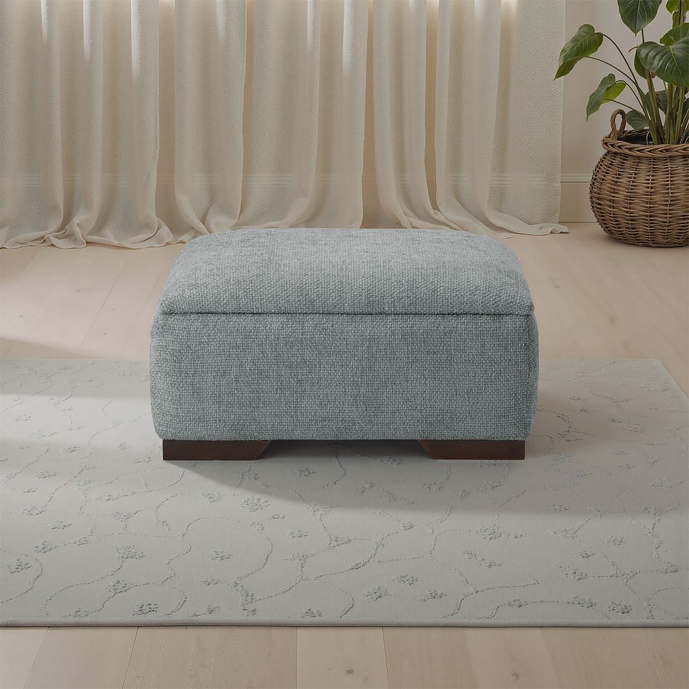 Dewsbury Storage Footstool in Milo Pewter Fabric 1
