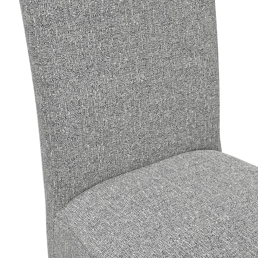 Dorset 6ft x 3ft Natural Oak Extending Dining Table and 6 Scroll Back Chair in Conway Grey Fabric 6
