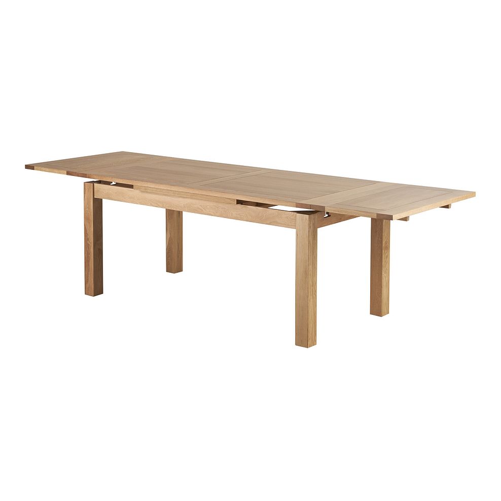 Dorset Natural Extending Dining Table and 4 Linear Natural Oak Chair with Verona Grey Fabric 3
