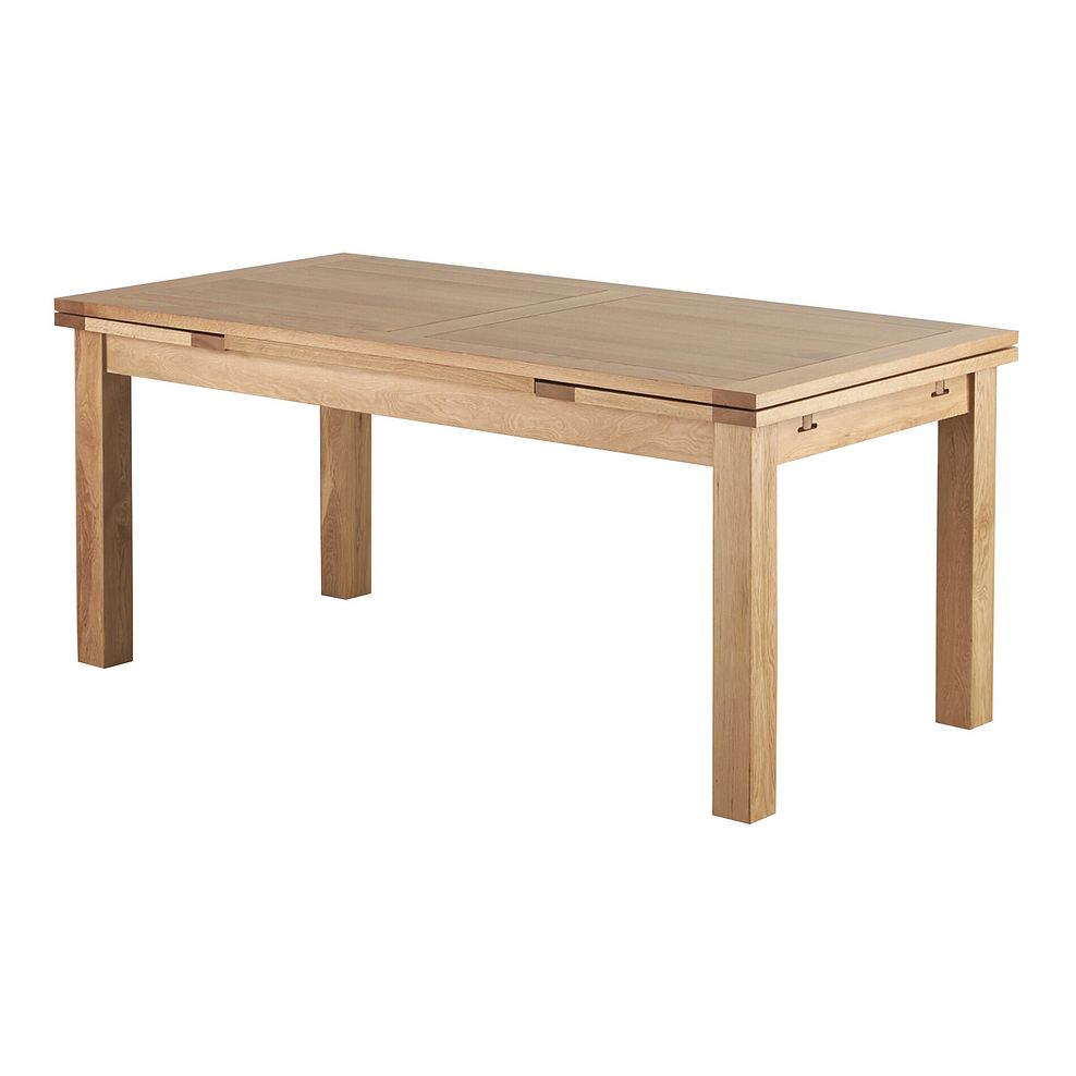 Dorset Natural Oak Extending Dining Table And 4 Scroll Backs in Conway Stone  2