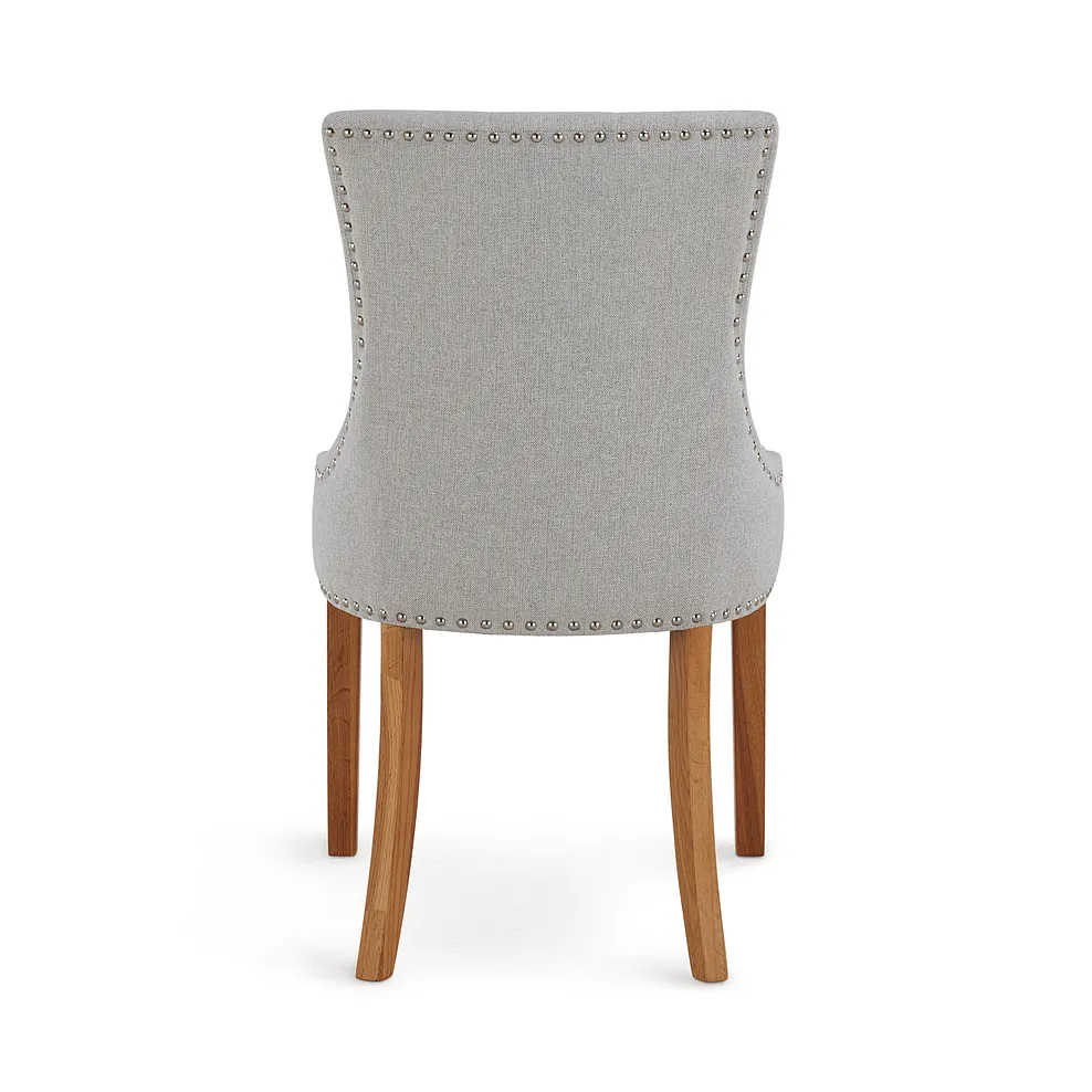 Dorset Natural Solid Oak 6ft Extending Table and 8 Vivien Button Back Chairs in Cream Fabric 7