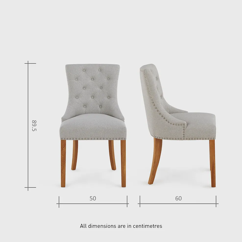 Dorset Natural Solid Oak 6ft Extending Table and 8 Vivien Button Back Chairs in Cream Fabric 11