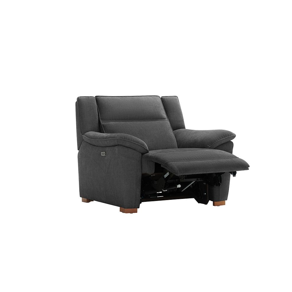 Dune Electric Recliner Armchair with Power Headrest Sofa in Amigo Coal Fabric 5