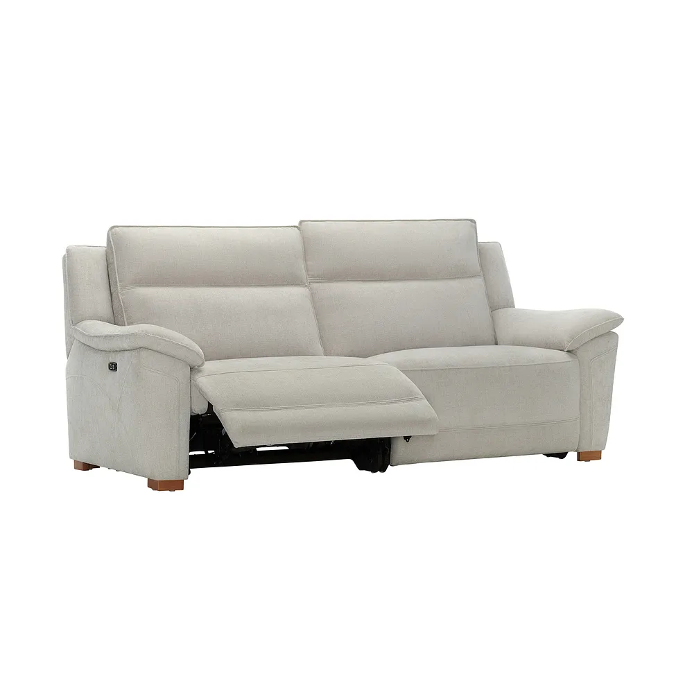 Dune 3 Seater Electric Recliner with Power Headrest Sofa in Amigo Dove Fabric 3