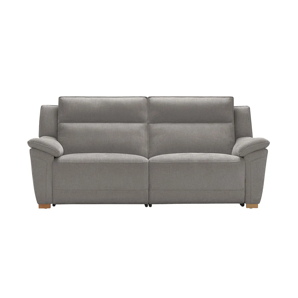 Dune 3 Seater Electric Recliner with Power Headrest Sofa in Amigo Granite Fabric 2