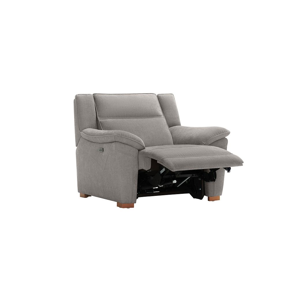 Dune Electric Recliner Armchair with Power Headrest Sofa in Amigo Granite Fabric 5