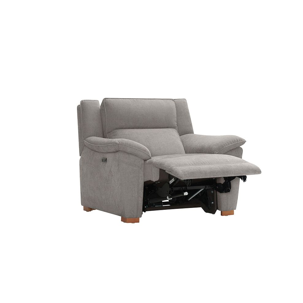 Dune Electric Recliner Armchair with Power Headrest Sofa in Amigo Granite Fabric 6