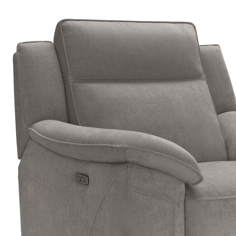 Dune Electric Recliner Armchair with Power Headrest Sofa in Amigo Granite Fabric 11