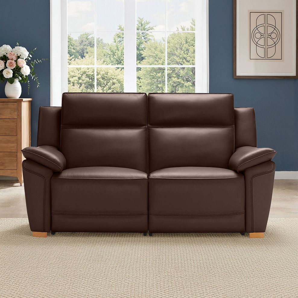Dune 2 Seater Electric Recliner with Power Headrest Sofa in Coffee Bean Leather 1