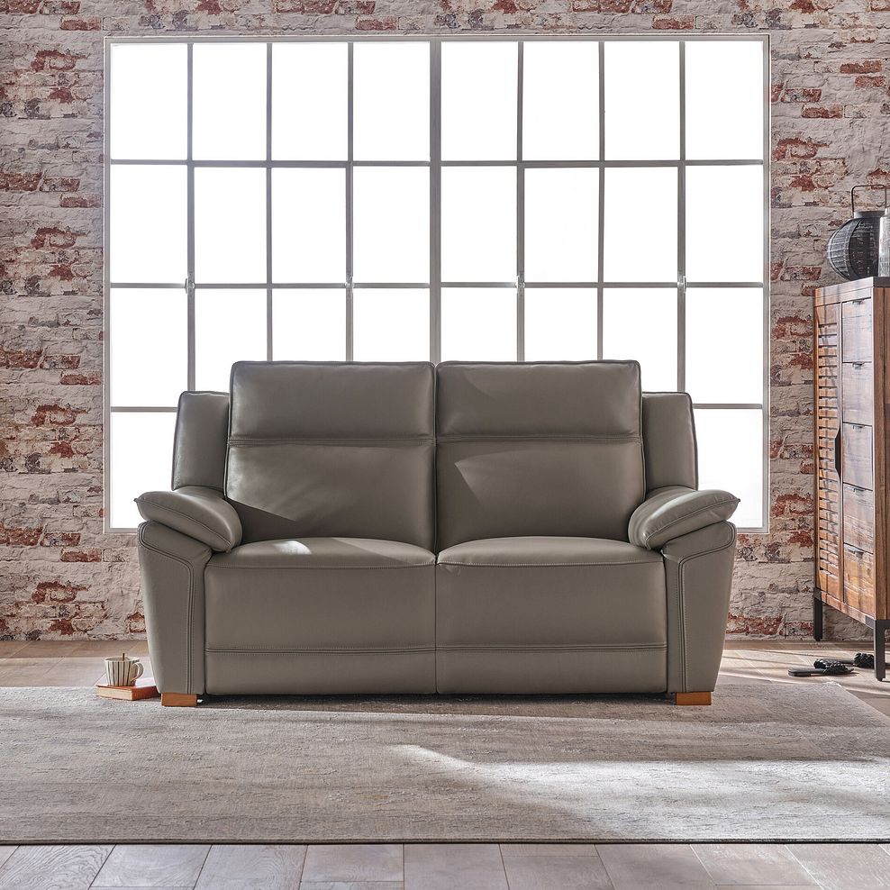 Dune 2 Seater Sofa in Elephant Grey Leather 1