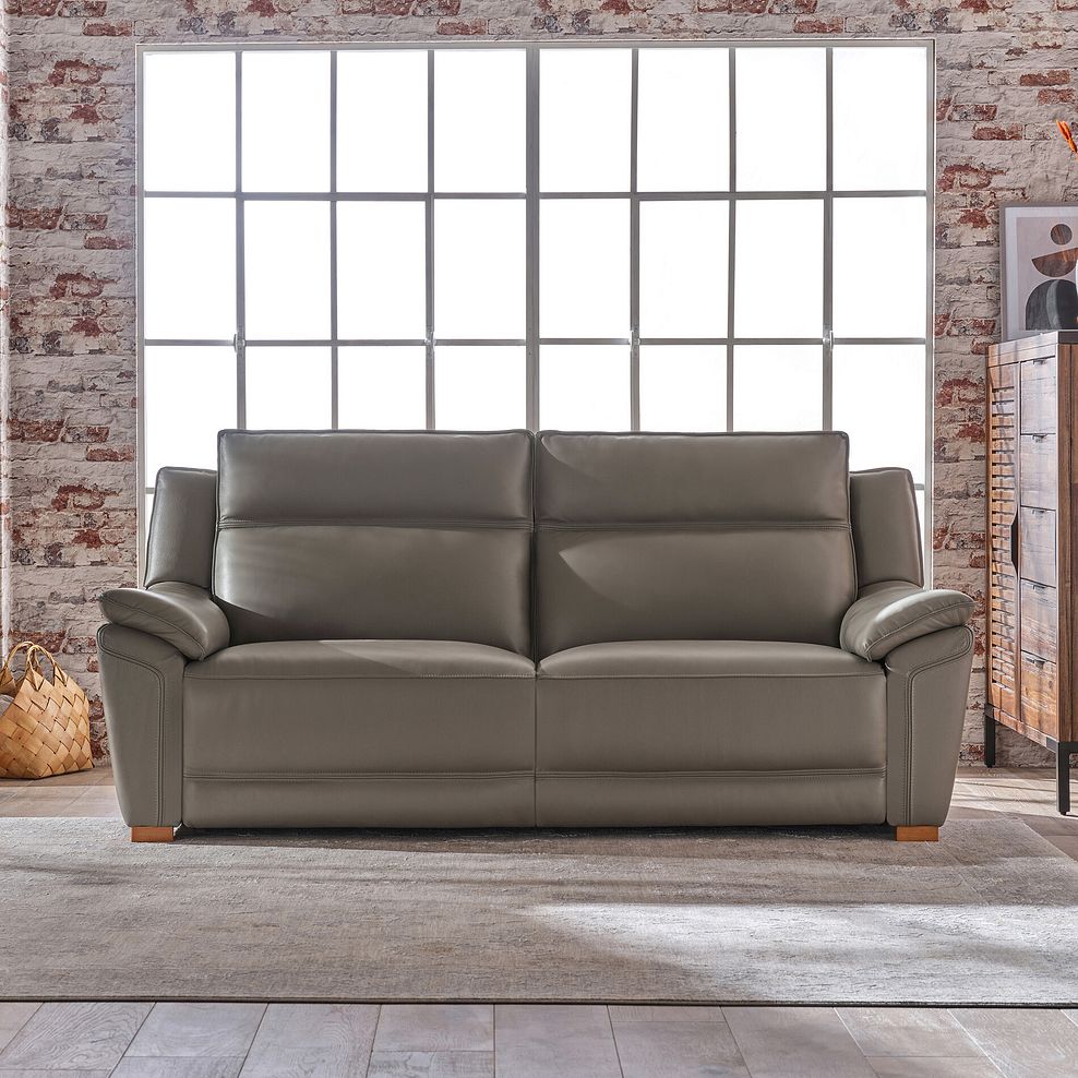 Dune 3 Seater Sofa in Elephant Grey Leather 1
