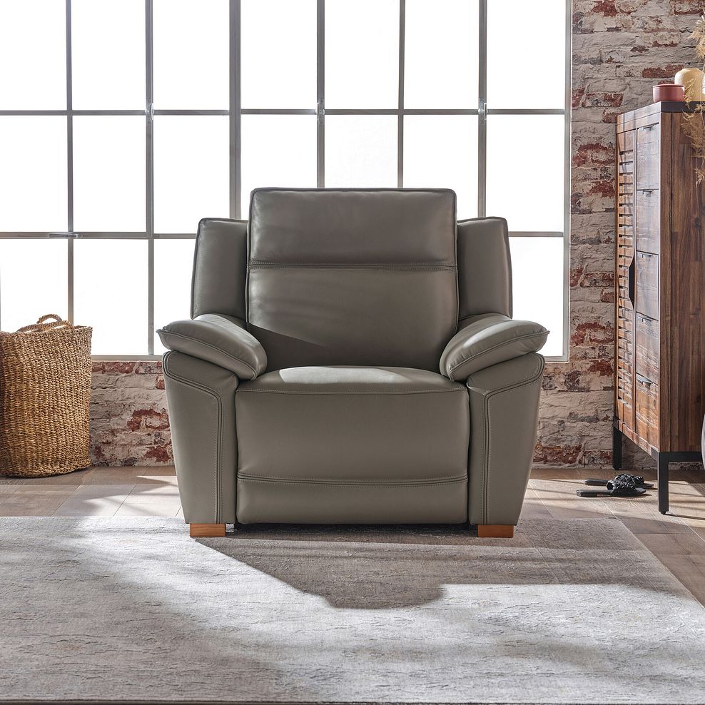 Dune Armchair in Elephant Grey Leather 2