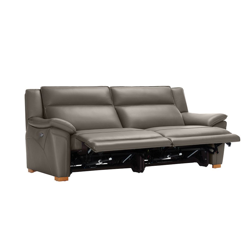 Dune 3 Seater Electric Recliner Sofa in Elephant Grey Leather 7