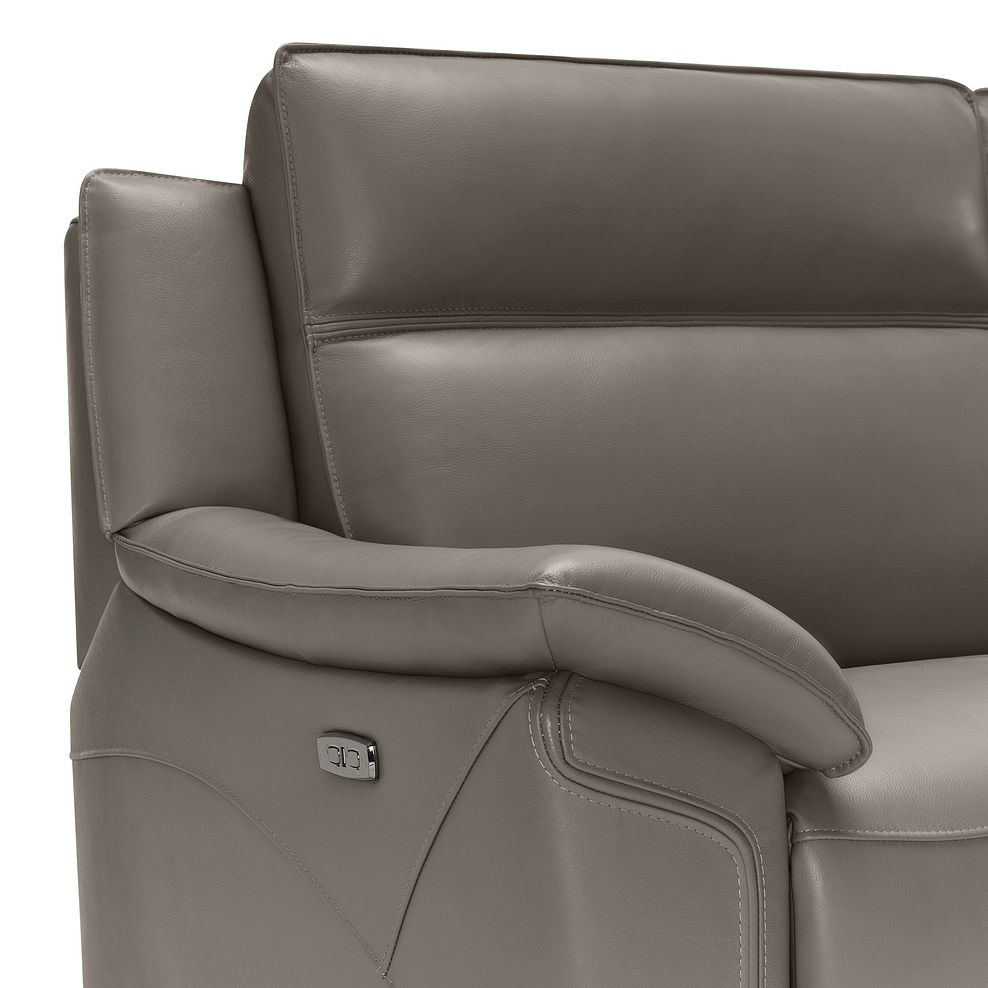 Dune 3 Seater Electric Recliner Sofa in Elephant Grey Leather 14
