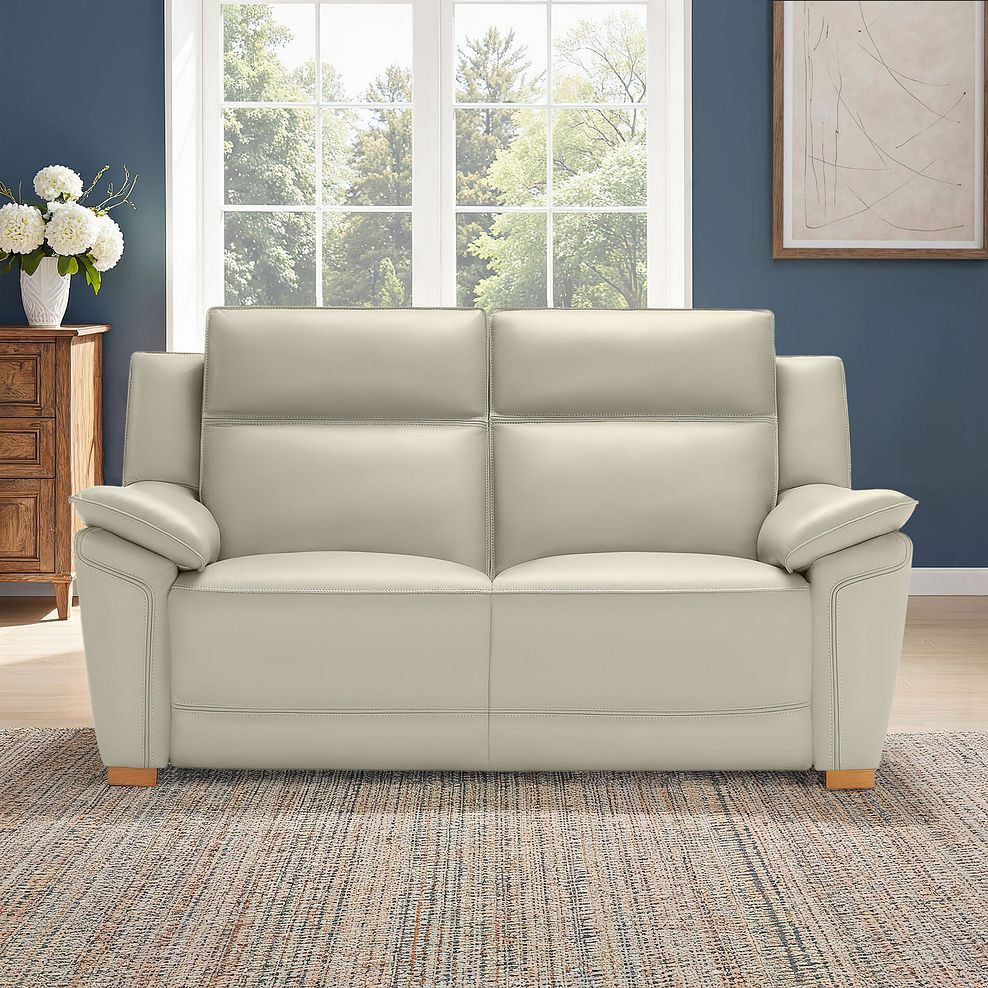 Dune 2 Seater Sofa in Light Grey Leather 1