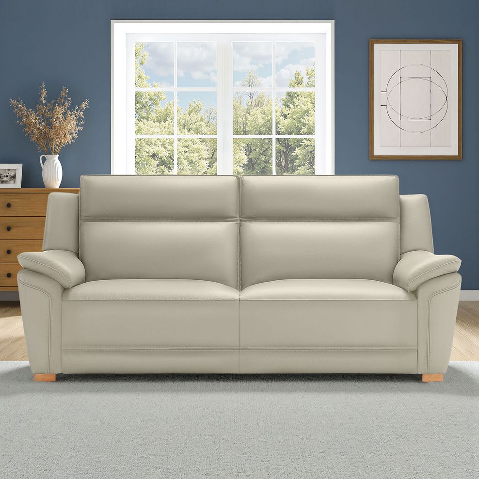 Dune 3 Seater Sofa in Light Grey Leather 1