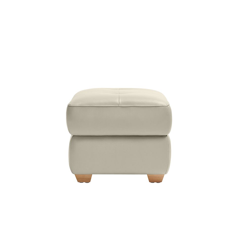 Dune Storage Footstool in Light Grey Leather 4